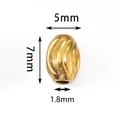 Χρυσή οβάλ χάντρα 5x7mm από ανοξείδωτο ατσάλι με σπειροειδή υφή για κατασκευή κοσμημάτων - 5*7*1.8mm / Χρυσό