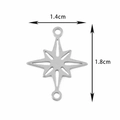 Silver stainless steel hollow star pendant charm with dual connection loops for DIY jewelry - Star / Steel