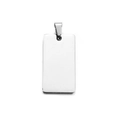 Pendentif rectangulaire minimaliste en acier inoxydable argent poli pour la gravure - Acier