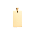 Pendentif rectangulaire en acier inoxydable avec finition or poli et grande bélière - Or