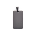 Pendentif rectangulaire noir mat en acier inoxydable pour gravure laser personnalisée - Noir