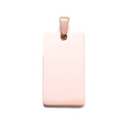 Pendentif rectangulaire en acier inoxydable or rose avec bélière pour gravure DIY - Or rose