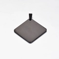 Matte black square titanium steel military tag pendant for custom engraving - Black