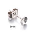 DIY jewelry parts 5mm stainless steel cup post ear studs with butterfly backs in silver - 5mm Silver