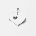 Pendentif en forme de cœur en acier inoxydable poli avec petit détail découpé argent - Couleur Acier Cœur