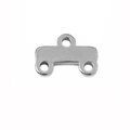 Conector de acero inoxidable pulido con tres agujeros para creación de joyas DIY - Plateado 2 Agujeros