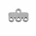 Conector de 3 agujeros de acero inoxidable para pulseras y collares de varias capas - Plateado 3 Agujeros