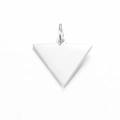 Polished silver stainless steel inverted triangle pendant with top ring connector - Steel Color Inverted Triangle