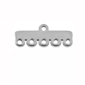 Conector de acero inoxidable plateado de múltiples hilos para collares y pulseras DIY - Plateado 5 Agujeros