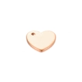 Poliertes Herzanhänger in Roségold mit Loch für die DIY-Schmuckherstellung - Roségold 9x10mm