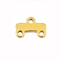 Conector pulido de acero inoxidable dorado de 3 agujeros para collares y pulseras, 8mm - Dorado 2 Agujeros