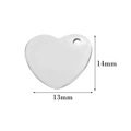 Herzförmiger Anhänger aus Edelstahl 13x14mm in Silberoptik für DIY-Schmuckherstellung - Stahl 13x14mm