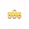 Golden stainless steel multi-hole jewelry connector for DIY necklaces and bracelets - Gold 3 Holes