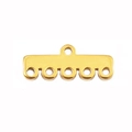 Golden multi-hole stainless steel connector clasp for multi-strand DIY jewelry making - Gold 5 Holes