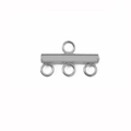 Silver stainless steel 3-hole connector bar for multi-strand jewelry DIY crafts - Silver 3 Holes