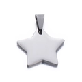 Polished silver star shaped stainless steel pet ID tag with a smooth mirror finish - Steel