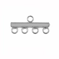 Stainless steel 4-hole necklace spacer connector for multi-layer DIY jewelry designs - Silver 4 Holes