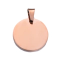 Ciondolo a piastrina rotonda in acciaio inossidabile oro rosa con gancio ovale - 20mm / Oro Rosa
