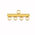 Golden stainless steel multi-strand connector for DIY necklaces and jewelry making - Gold 4 Holes
