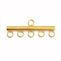 Golden 5-hole slide clasp connector in stainless steel for multi-strand necklaces - Gold 5 Holes