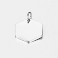 Hexagon stainless steel pendant with polished silver finish and metal loop for DIY jewelry - Steel Color Hexagon