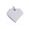 Placa de identificación para mascotas en forma de corazón de acero inoxidable pulido - Color acero