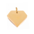 Colgante de placa para mascota en acero dorado con forma de rombo para grabado - Dorado