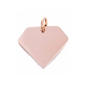 Colgante de placa de mascota con forma de diamante en acero inoxidable oro rosa pulido DIY - Rosa oro