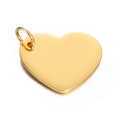 Polished golden stainless steel heart pendant for DIY jewelry making accessories - Heart 1# / Gold