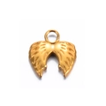 Colgante de ala en acero inoxidable dorado para creación de joyería artesanal - Ala