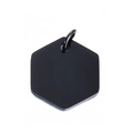 Placa de identificación hexagonal negra mate en acero inoxidable con anillo negro - Negro