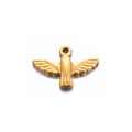 Colgante de pájaro en acero inoxidable dorado con anilla para creación de joyas DIY - Pájaro