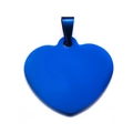 Blauw hartvormig roestvrijstalen identiteitsplaatje voor huisdieren met ophangring - 22x24mm Klein / Blauw Hart