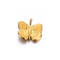 Colgante de mariposa en acero inoxidable dorado con patrón de rayos para joyería - Mariposa