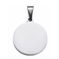 Pendente tondo in acciaio inossidabile per animali con finitura lucida a specchio - 20mm / Argento