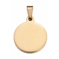 Pendaglio rotondo per piastrina in acciaio inossidabile dorato lucido con gancio - 20mm / Oro