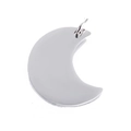 Polished silver stainless steel crescent moon pendant for DIY jewelry making - Moon / Steel