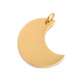 DIY golden crescent moon pendant made of stainless steel with a polished finish - Moon / Gold