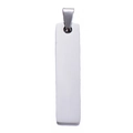 Minimalist silver rectangular stainless steel pendant with polished mirror finish for DIY - Steel