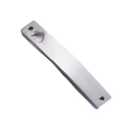 Brushed silver stainless steel rectangular tag with heart cutout and dual hanging holes - Double Hole / Steel