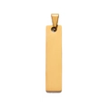 Polished gold stainless steel rectangular pendant tag for DIY jewelry making - Gold