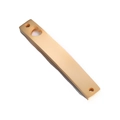 Polished gold stainless steel rectangular pendant with hollow heart and dual holes - Double Hole / Gold