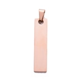 Polished rose gold stainless steel rectangle bar pendant for custom DIY jewelry making - Rose Gold