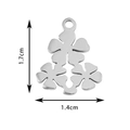Pendentif trèfle en acier inoxydable de 1,7cm par 1,4cm pour création de bijoux DIY - Trèfle À Cinq Feuilles / Acier