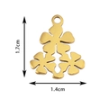 Pendentif fleur en acier inoxydable doré évidé, dimensions 1,7 cm par 1,4 cm - Trèfle À Cinq Feuilles / Or