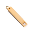 Poliertes rechteckiges Edelstahl-Anhänger in Gold mit Herz-Ausschnitt und Verbindungsring - Einzel Loch / Gold