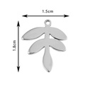 Pendentif en acier inoxydable en forme de feuille, dimensions 1,8cm x 1,5cm pour bijoux - Feuille / Acier