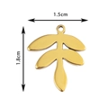 Pendentif feuille en acier inoxydable doré de 1,8x1,5cm pour la création de bijoux DIY - Feuille / Or