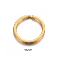 Flat 25mm split keyring in polished gold finish for DIY keychain accessories - 25mm / Gold