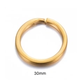 Golden 30mm flat stainless steel split key ring for DIY keychain and hanging accessories - 30mm / Gold